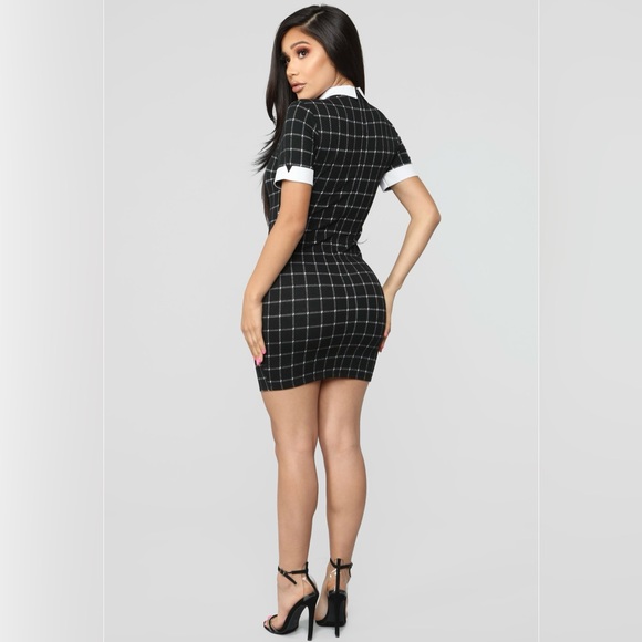 Collared Check Mini Dress - Picture 4 of 4